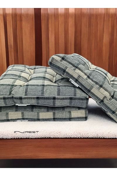 INREST Luxury Chair Cushion Polyester 100% Striped One Piece - Size 42x42 cm - Multi Color