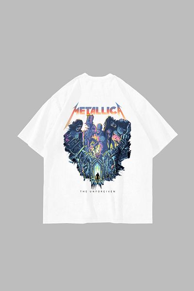 Sekizbiraltı Metallica Unforgiven Printed - Λευκό μπλουζάκι Unisex Oversize