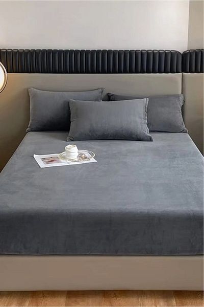 Mulberry شرشف شتوي مفرد مخملي مقاس 100x200+30