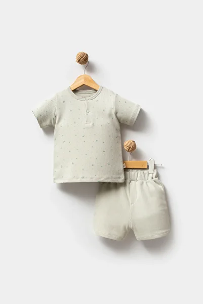Bubbles 100% Organic Cotton - Oke Textil Certified Men's and Baby Short Set of 2