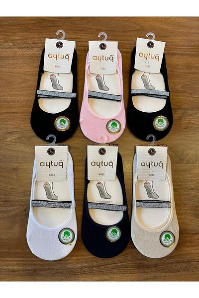Aytuğ Cotton Comfortable Belted Plates Yoga Socks 6 Pack