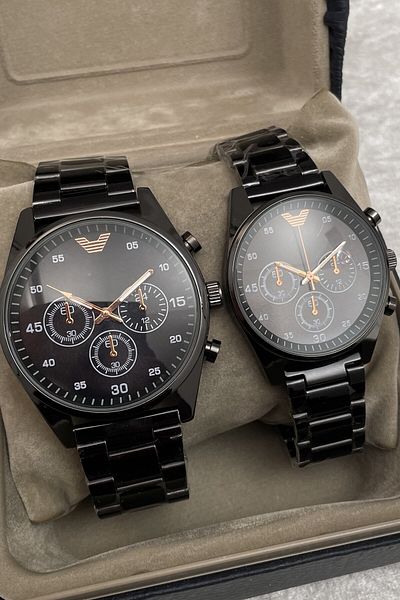 Leerybee Stylish Couple Quartz Watch (Two Pieces) with Special Box Nk-12