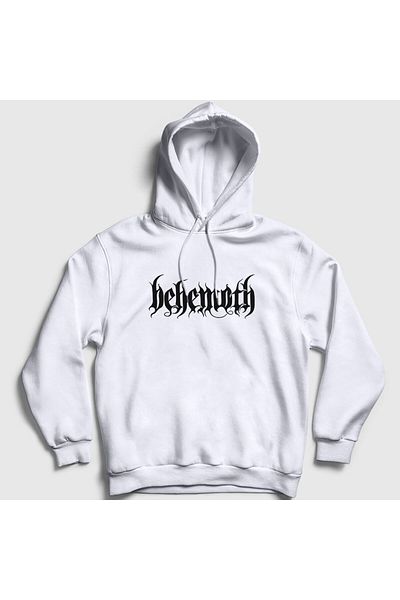 Presmono Behemoth Unisex Λευκό Φούτερ με κουκούλα - 16532tt