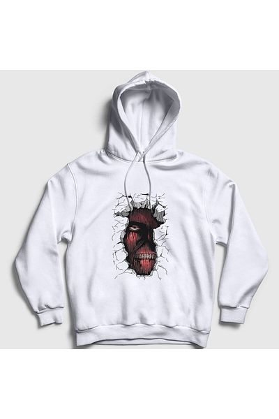 Presmono Φούτερ Unisex White Attack On Titan Hooded - 125011 ττ