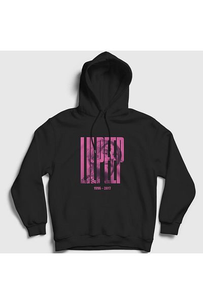 Presmono Черен унисекс суитшърт с качулка и розов Lil Peep - 37828tt