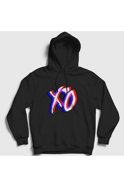 Presmono Унисекс суитшърт с качулка The Weeknd Glitch Xo, черен - 158651tt