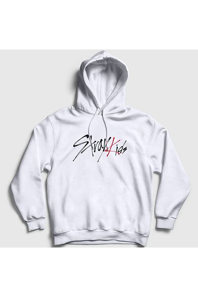 Presmono Unisex Λευκό λογότυπο Stray Παιδικό φούτερ με κουκούλα 122750 ττ