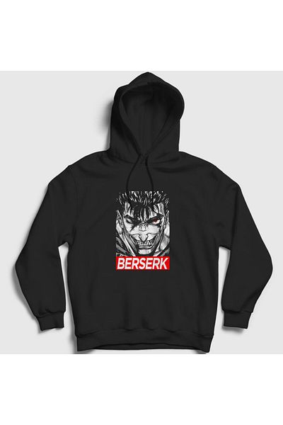 Presmono Φούτερ Rage Anime Berserk Unisex Μαύρη κουκούλα - 126517 ττ