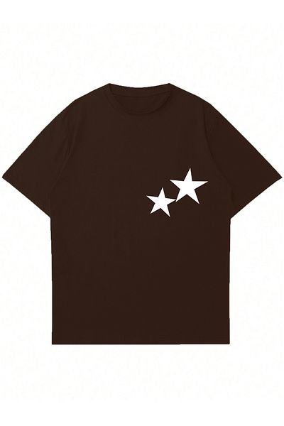 Mad&Calf Μπλουζάκι Unisex Double Star με στάμπα με λαιμόκοψη