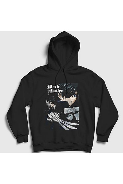 Presmono Φούτερ Unisex Μαύρη κουκούλα - Anime Kuroshitsuji 131423 ττ