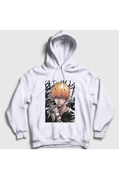 Presmono Φούτερ Unisex White Anime Bleach Hooded - 127629 ττ