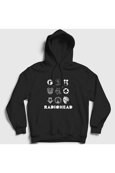 Presmono Φούτερ με μαύρη κουκούλα Radiohead Unisex - 104563 ττ