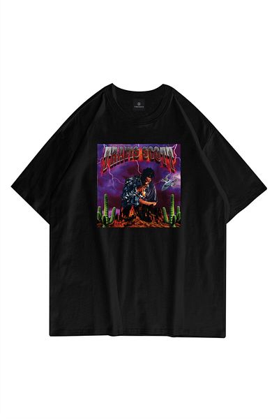 Trendiz Unisex Travis Scott Cactus Black Tshirt