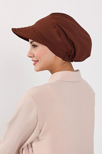 Aisha's Design Aerobin Hat with Visor, B-73A, Brown