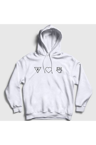 Presmono Λευκό λογότυπο V2 Unisex φούτερ με κουκούλα - 176179 ττ