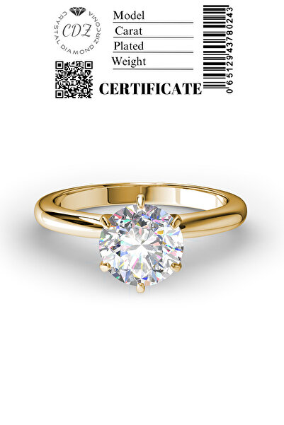 Crystal Diamond Zirconia Özel kesim, parlak 1.01 karat tektaş yüzük (kararmaz)