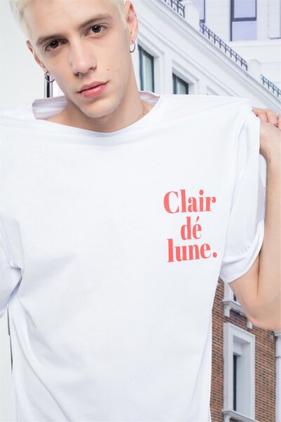 Trendiz Ανδρικό μπλουζάκι Lune Λευκό