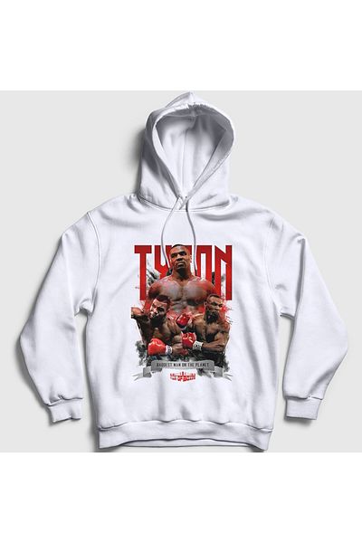 Presmono Μπλούζα Unisex με κουκούλα Mike Tyson Boxing Boxing - Λευκό 426823 ττ