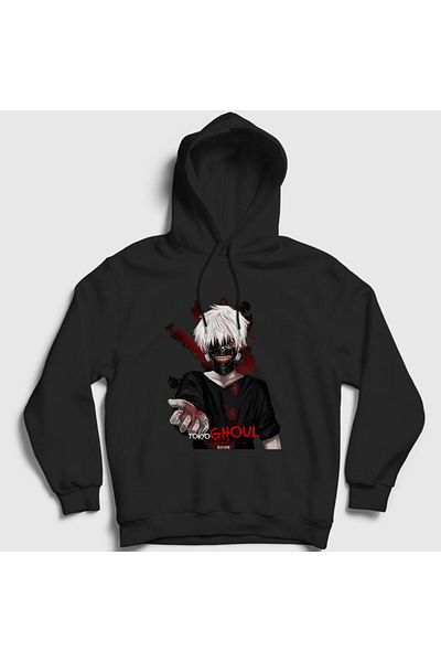 Presmono Φούτερ με μαύρη κουκούλα Tokyo Ghoul Anime Unisex - 136679 ττ