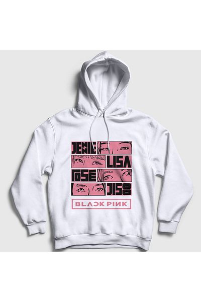 Presmono Φούτερ Unisex White Comics Blackpink Hooded - 19375tt