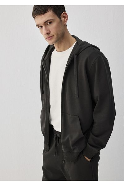 Mavi Zippered Anthracite Basic Sweatshirt Oversize / Wide Cut 0S10179-70092