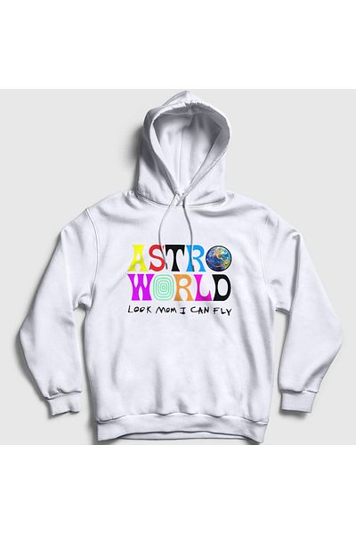 Presmono Travis Scott Unisex Λευκή κουκούλα Astroworld V3 φούτερ - 44520tt