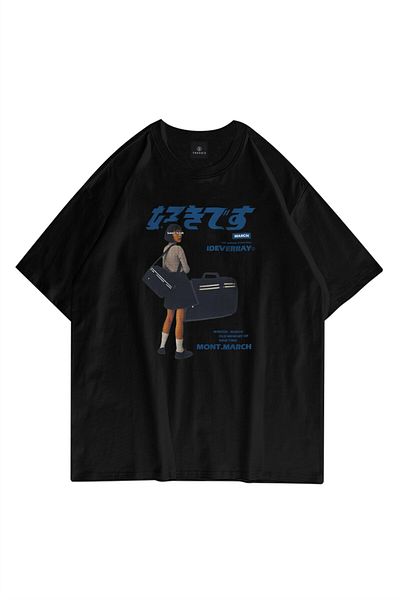 Trendiz Unisex Harajuku Girl Μαύρο Tshirt
