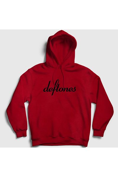 Presmono Унисекс суитшърт с качулка и червено лого Deftones - 139180tt