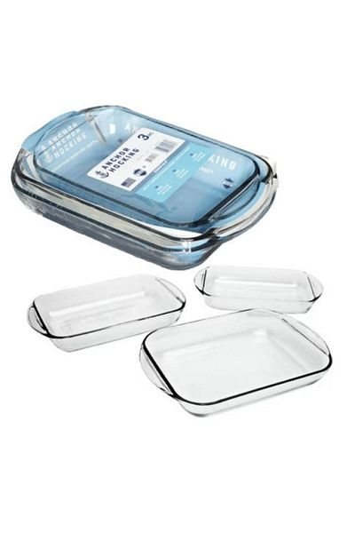 Anchor Hocking 3-Piece Essentials Dishwasher and Microwave Safe Roaster Set