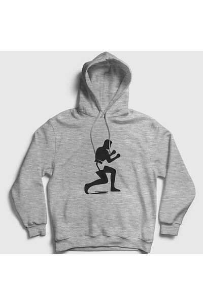 Presmono Φούτερ με γκρι κουκούλα Unisex Muhammad Ali Stance - 230717 ττ