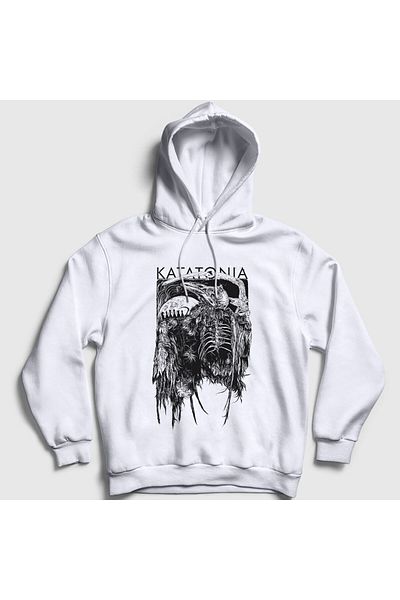 Presmono Φούτερ Death Katatonia Unisex Λευκή κουκούλα - 89683tt