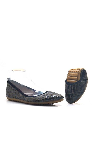 TREND Khaki Print Patterned Foldable Women's Ballerinas
