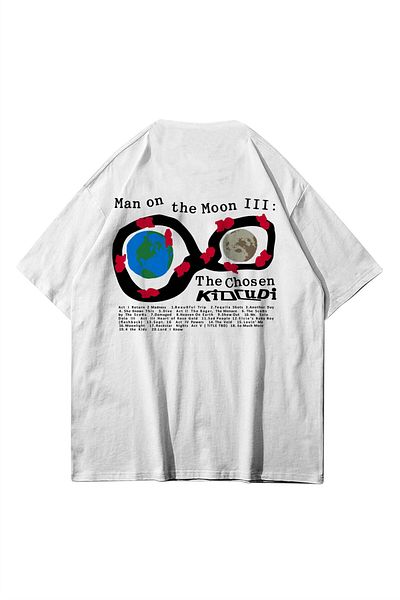 Trendiz Λευκό μπλουζάκι Unisex Kid Cudi Man Of The Moon 3