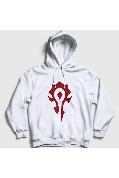 Presmono Φούτερ με λευκή κουκούλα World Of Warcraft Unisex - Λογότυπο Horde 423783 ττ
