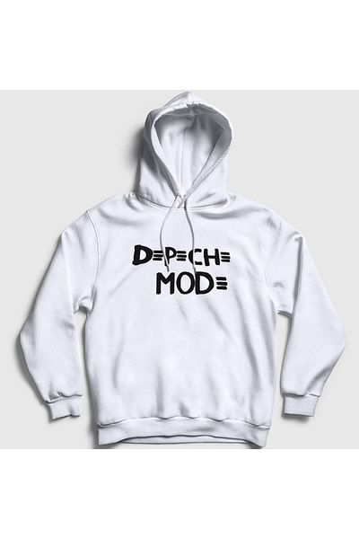 Presmono Φούτερ Depeche Mode Unisex με λευκή κουκούλα 140777 ττ