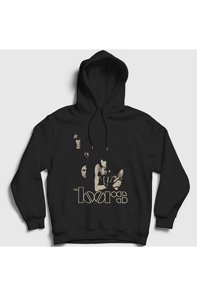 Presmono Унисекс суитшърт с качулка The Doors, черен - 115977tt