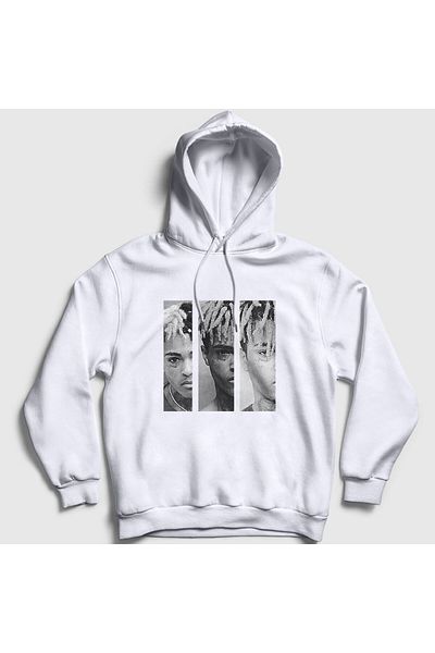 Presmono Unisex Λευκό Φούτερ με κουκούλα Three Xxxtentacion 49432tt