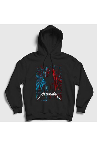 Presmono Φούτερ Metallica Unisex Μαύρη κουκούλα - Μανδύα 66592tt