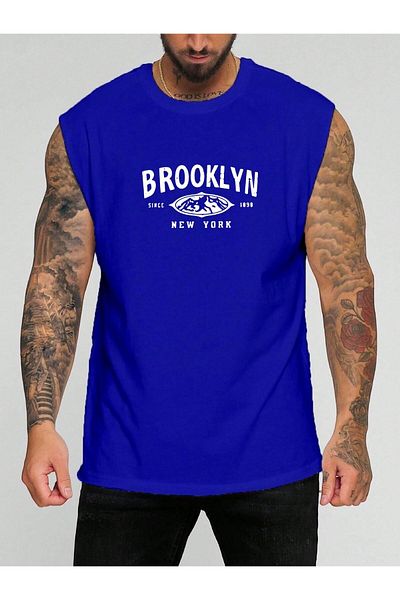 BENROMA 1 προϊόν δώρο για αγορές 6 και άνω Brooklyn New York εμπριμέ αμάνικο μπλουζάκι