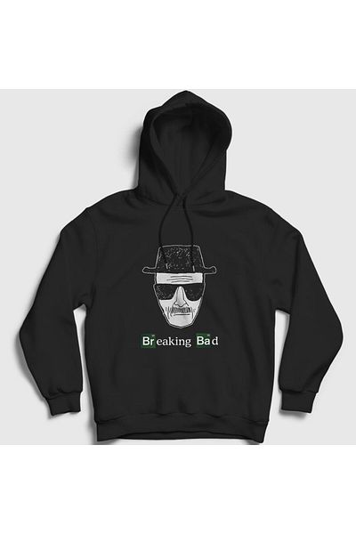 Presmono Heisenberg V2 Breaking Bad Unisex Μαύρο φούτερ με κουκούλα - 184848 ττ