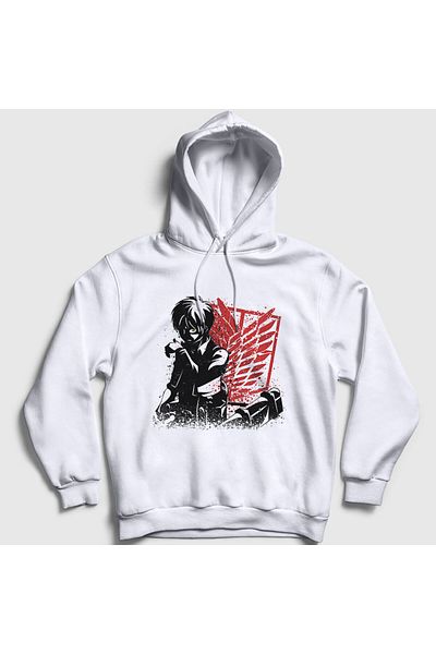 Presmono Φούτερ με λευκή κουκούλα Attack On Titan Unisex 123361 ττ