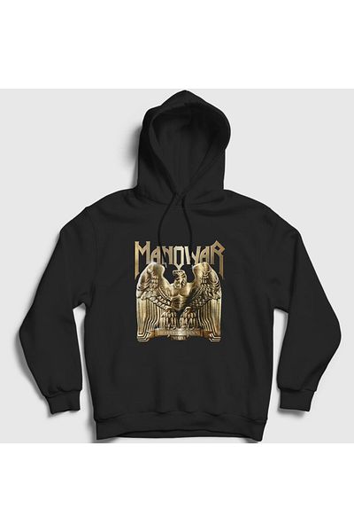 Presmono Manowar Battle Hymns Unisex Μαύρο Φούτερ με κουκούλα - 63440tt