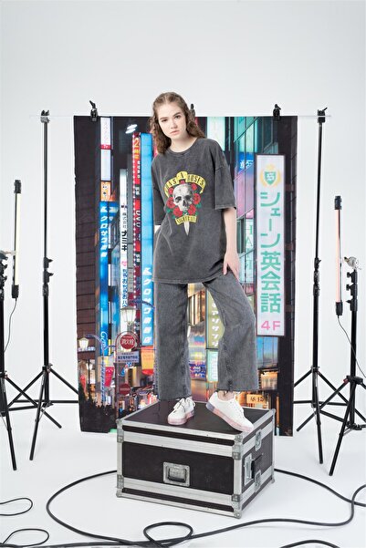 Trendiz Γυναικείο Tshirt με σχέδια Gunsnroses - Anthracite