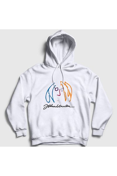Presmono Λευκό φούτερ με κουκούλα Unisex The Beatles John Lennon - 34952tt