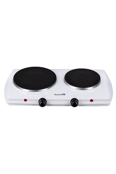 Hausberg Ηλεκτρική εστία Hb-520ab, 2500w, εξοπλισμένη με 2 κουμπιά θερμοκρασίας, λευκή