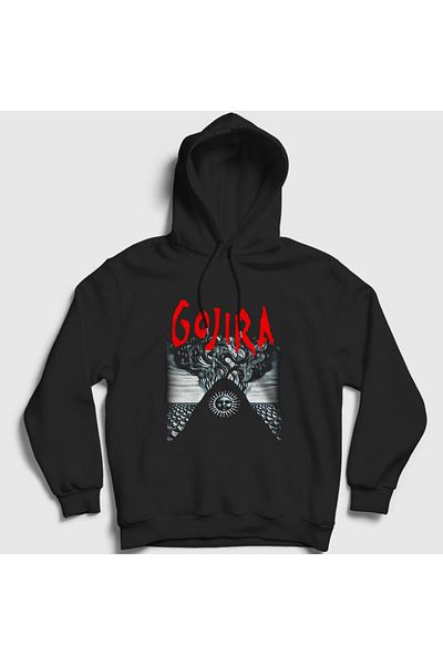 Presmono Унисекс суитшърт с качулка Black Magma Gojira - 53200tt