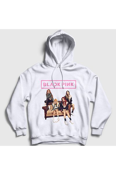 Presmono Φούτερ Blackpink Unisex Λευκή κουκούλα - 19321tt