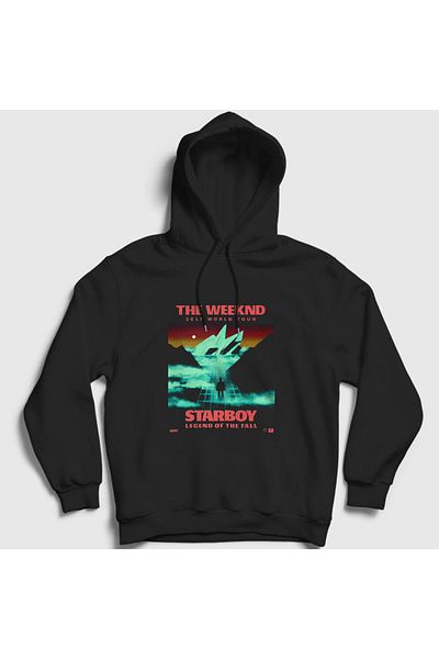 Presmono Унисекс суитшърт с качулка The Weeknd Tour Starboy, черен - 159037tt