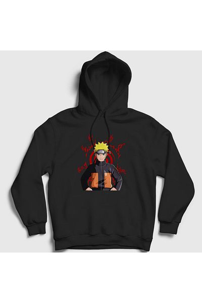 Presmono Φούτερ Naruto Fuinjutsu Unisex μαύρη κουκούλα - 132093 ττ