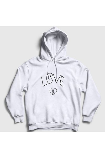 Presmono Φούτερ Love Lil Peep Unisex με λευκή κουκούλα - 37536tt